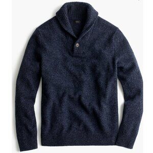 J.Crew Shawl-collar sweater in supersoft lambswool blend in Hthr Bermondsey